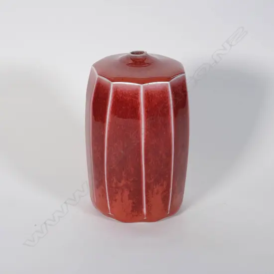 Campbell Hegan (b. 1946) - Faceted sang-de-boeuf vase