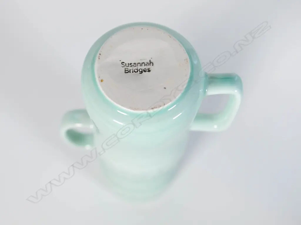 Susannah Bridges - Mint glaze 'Cup Vase' after Crown Lynn,  Image 1++