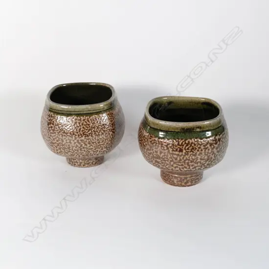 Duncan Shearer - Pair salt glaze yunomi