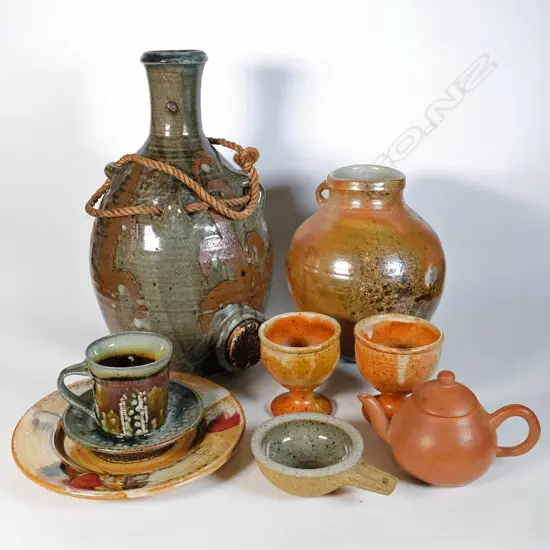 Asst. Pottery incl. Barry Ball handled bowl (sml) & Long Dan Yixing Style teapot
