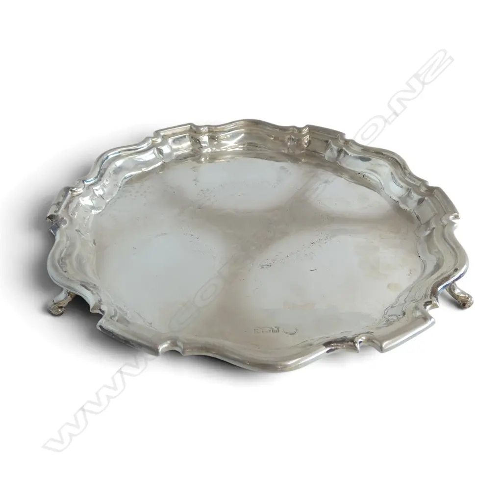 STG SILVER SALVER, SHEFFIELD 1918, 410gms Image 1++