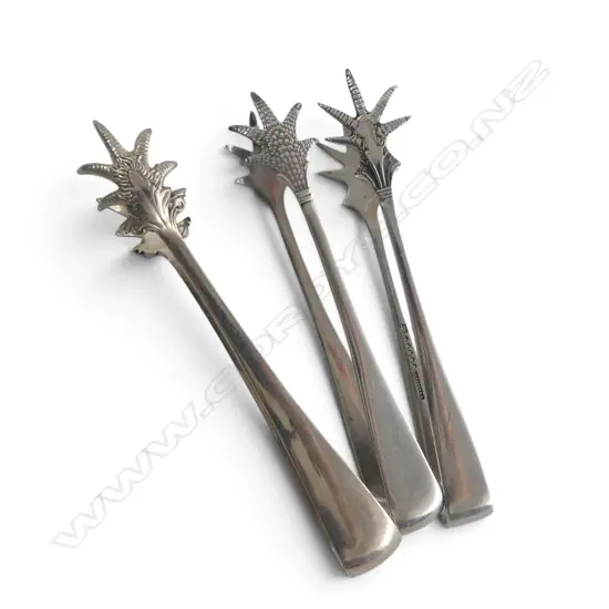 3 PRS SILVER PLATED TONGS L.140mm