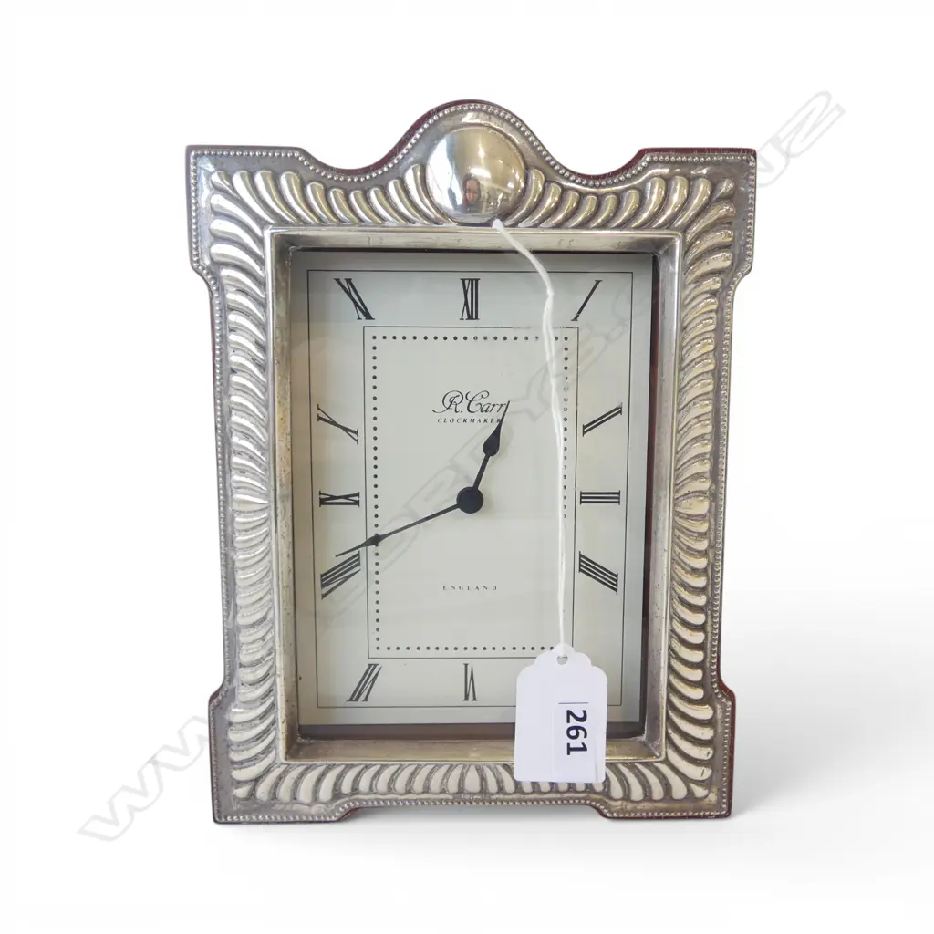 R. CARR CLOCK w. STG SILVER FRAME, SHEFFIELD 1992 190x145mm Image 1++