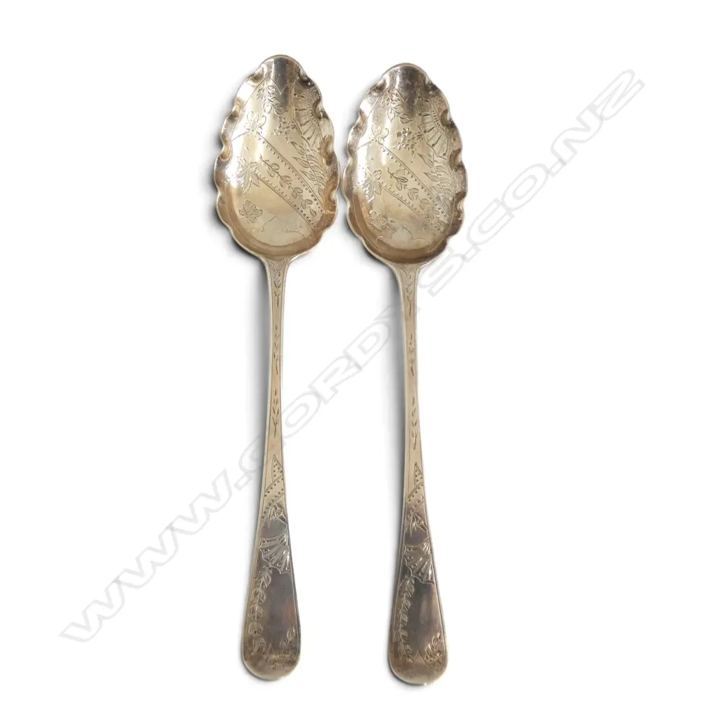 PR GEORGIAN STG SILVER SPOONS, LONDON 1801 & 1789, 92gms Image 1++