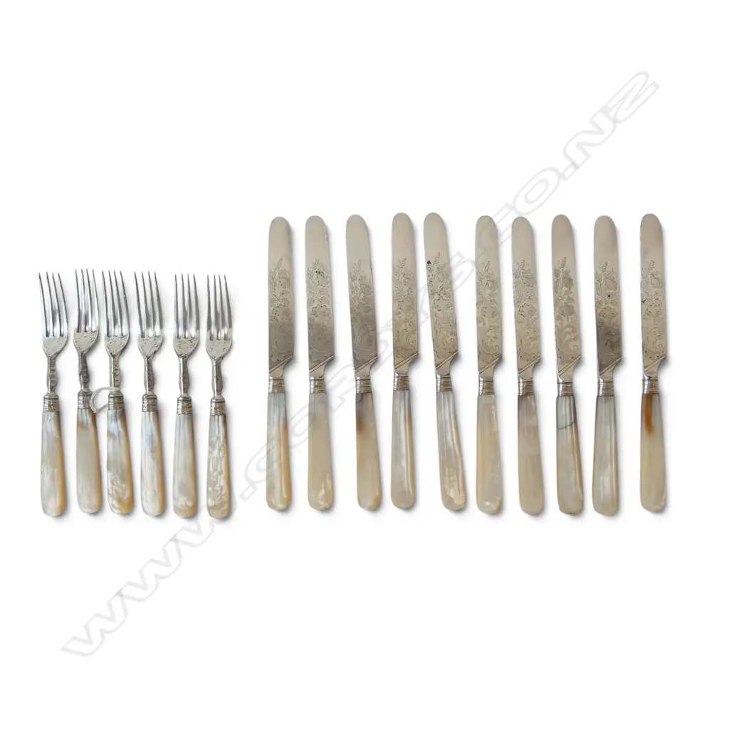 16 MOP HANDLED KNIVES & FORKS  Image 1++