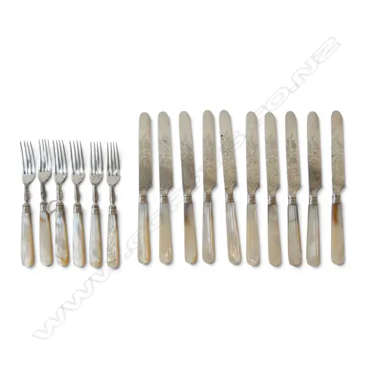 16 MOP HANDLED KNIVES & FORKS 