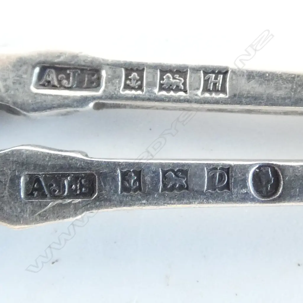 4 STG SILVER & ENAMEL SOUVENIR SPOONS + STG PICKLE FORK Image 1++