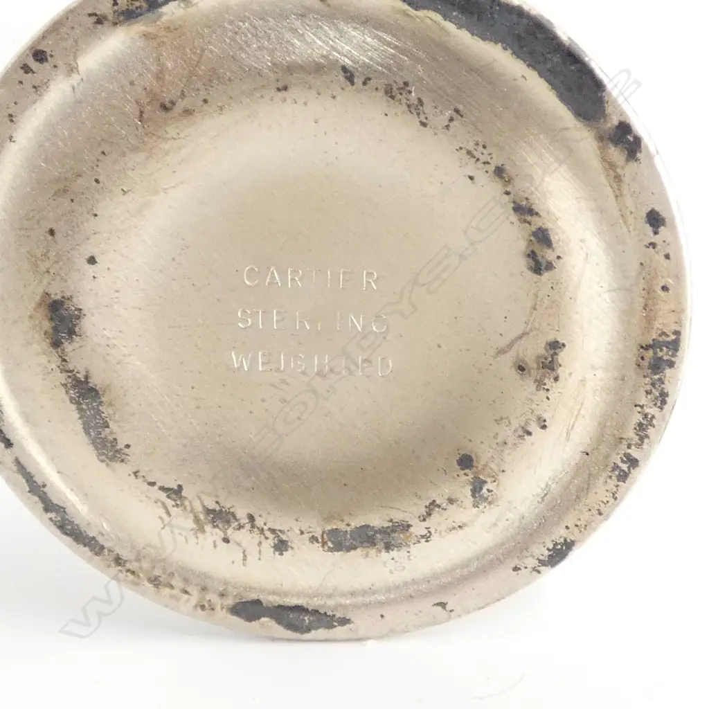 SILVER SUGAR NIPS Sheffield 1894. 20gms + 'Cartier Sterling Weighted' silver taper stick. H.135mm. 31gms Image 1++