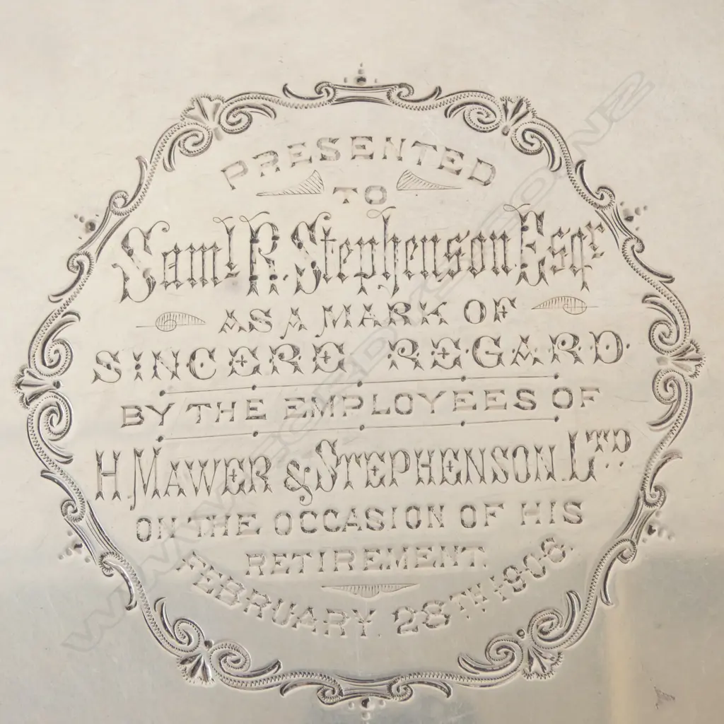 HEAVY STG SILVER SALVER, LONDON 1904, 1052gms Image 1++