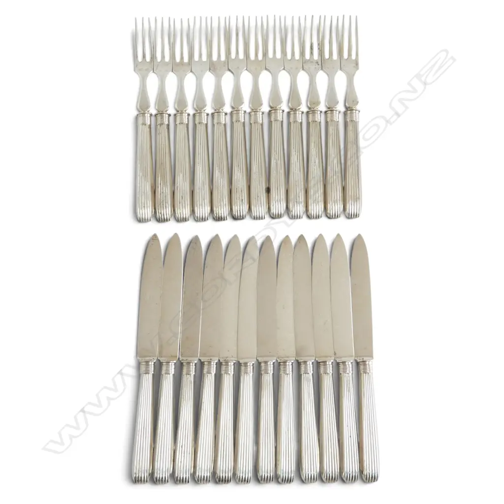 24 PCE FRENCH SILVER FRUIT SET Image 1++