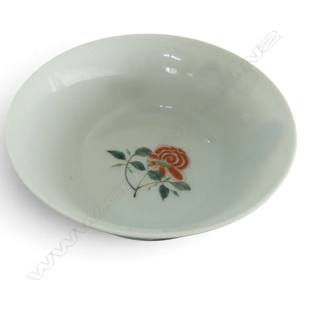 CHINESE FAMILLE VERTE BOWL, KANGXI MARK 140mm dia, BOXED Image 1++