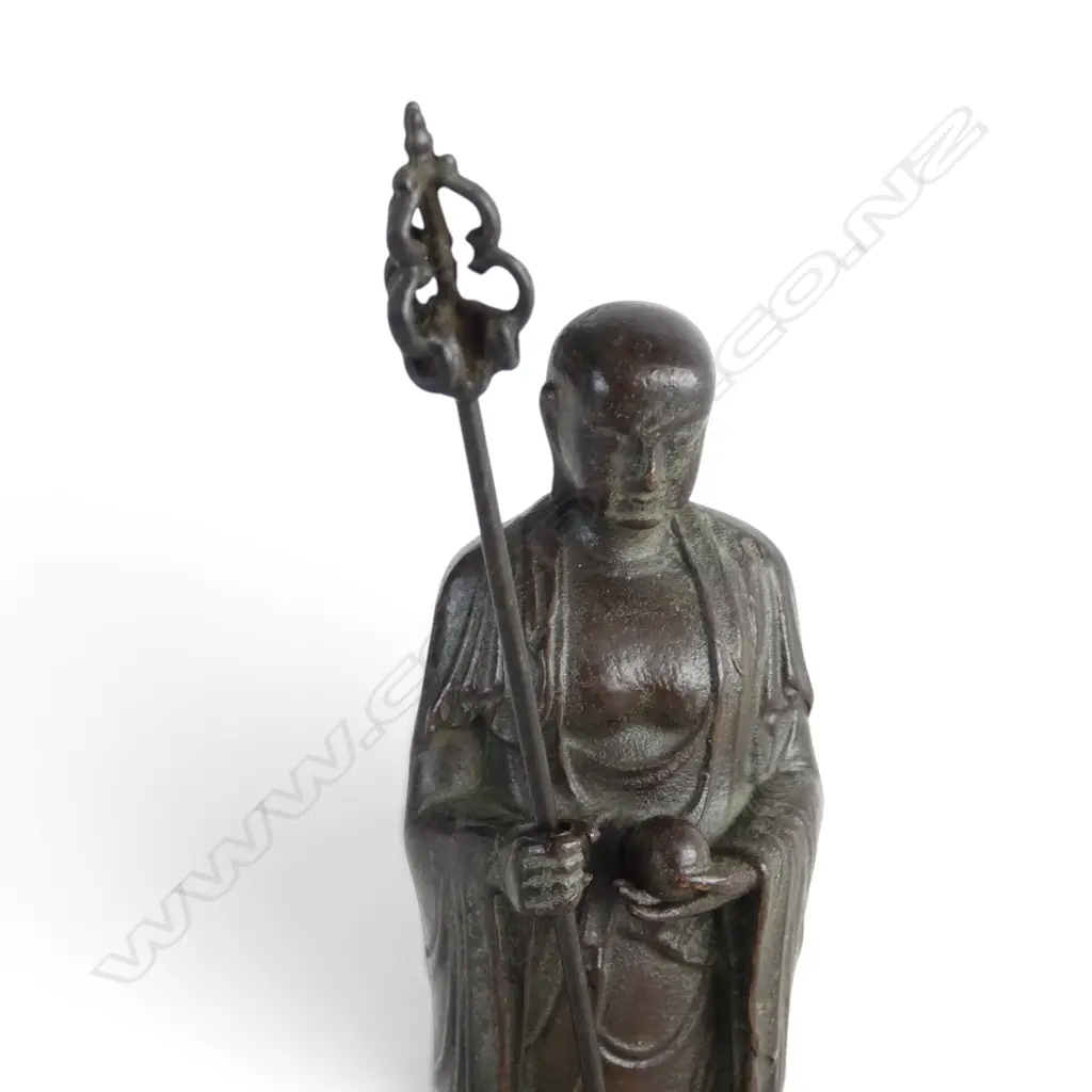 ORIENTAL BRONZE FIGURE OF KSITIGARBHA H.135mm Image 1++