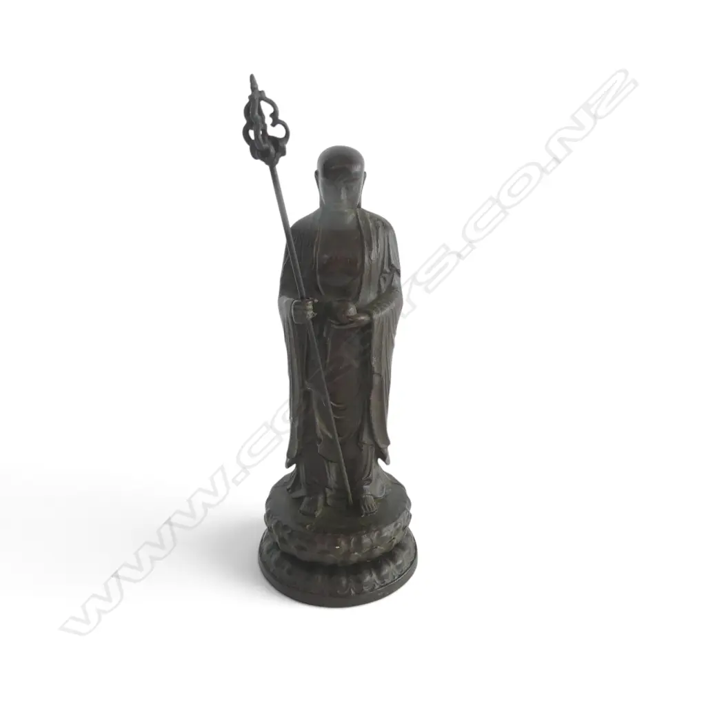 ORIENTAL BRONZE FIGURE OF KSITIGARBHA H.135mm Image 1++