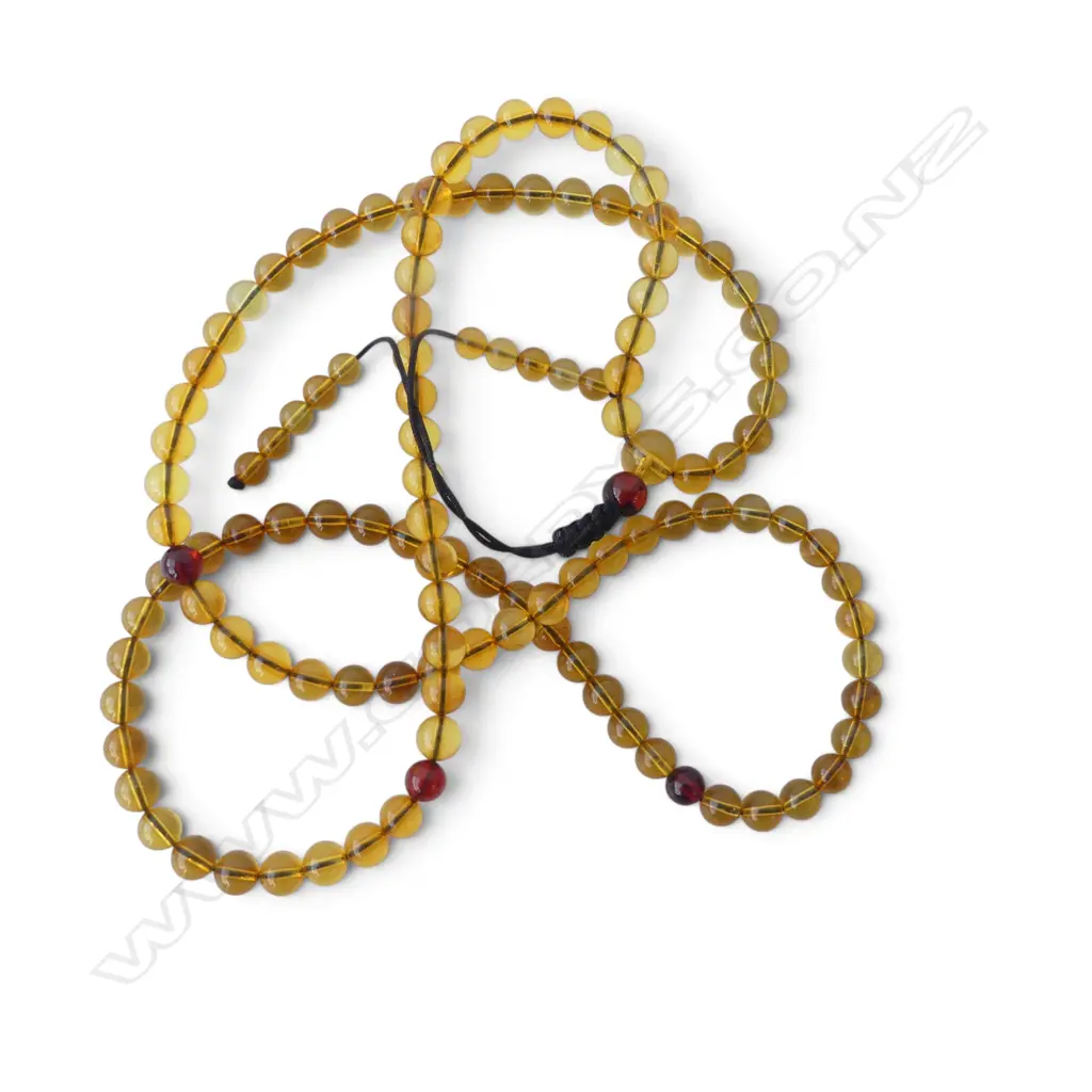 MEXICAN BLUE AMBER NECKLACE (108 BEADS TOTAL) Image 1++