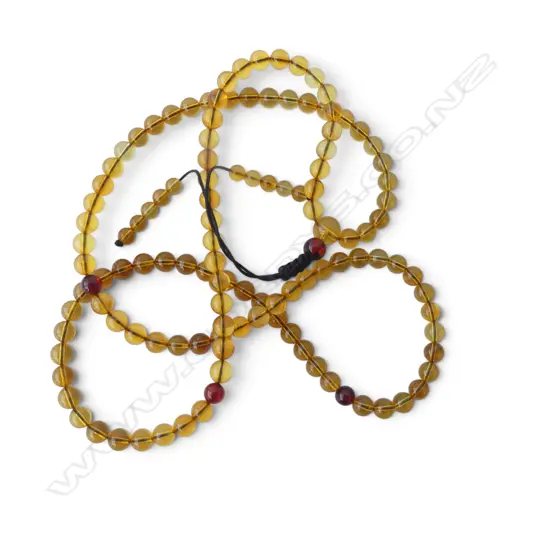 MEXICAN BLUE AMBER NECKLACE (108 BEADS TOTAL)