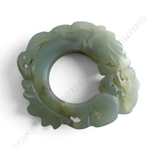 ORIENTAL JADE RING PENDANT / HANDLING PIECE 35mm dia...