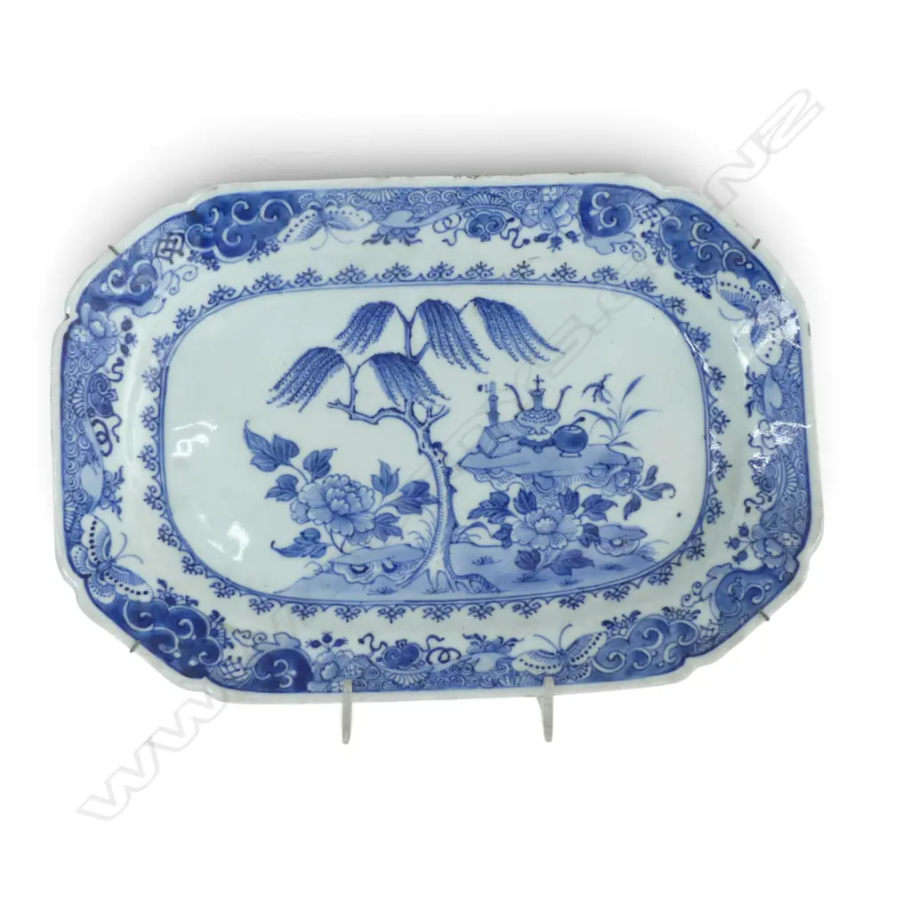 2 CHINESE EXPORT WARE B/W DISHES 210x290mm Image 1++