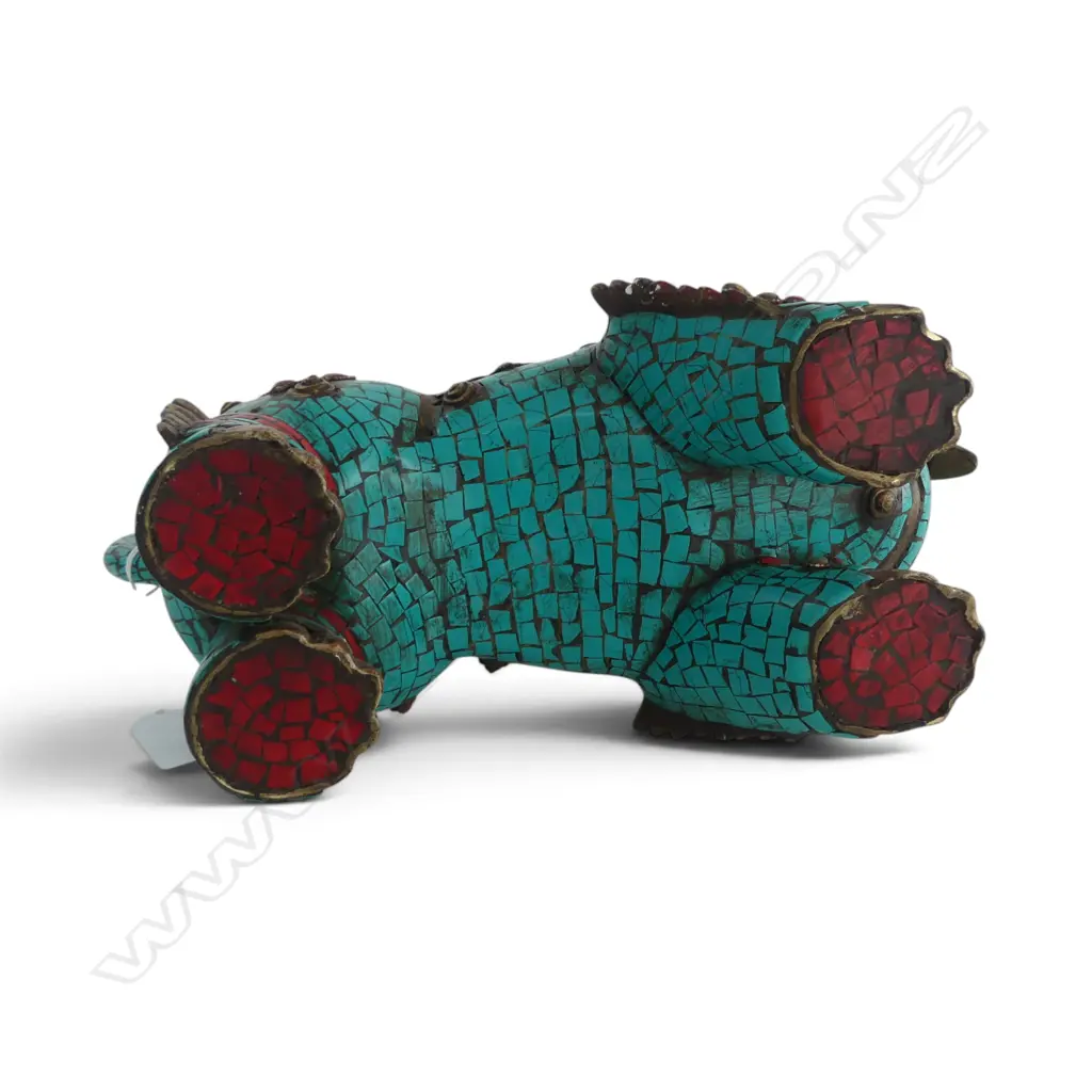 TIBETAN STYLE METAL GUARDIAN LION L.300mm Image 1++