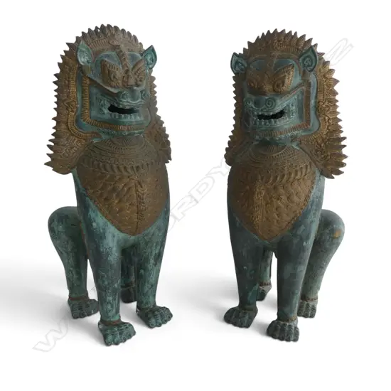 PR ORIENTAL BRONZE GUARDIAN DOGS H.410mm