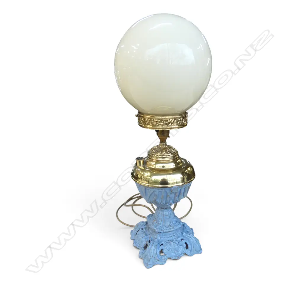 KERUSE & GAIRDNER VICTORIAN REVIVIAL GLOBE TABLE LAMP - 540mm (H) - PARTIALLY PAINTED BASE Image 1++
