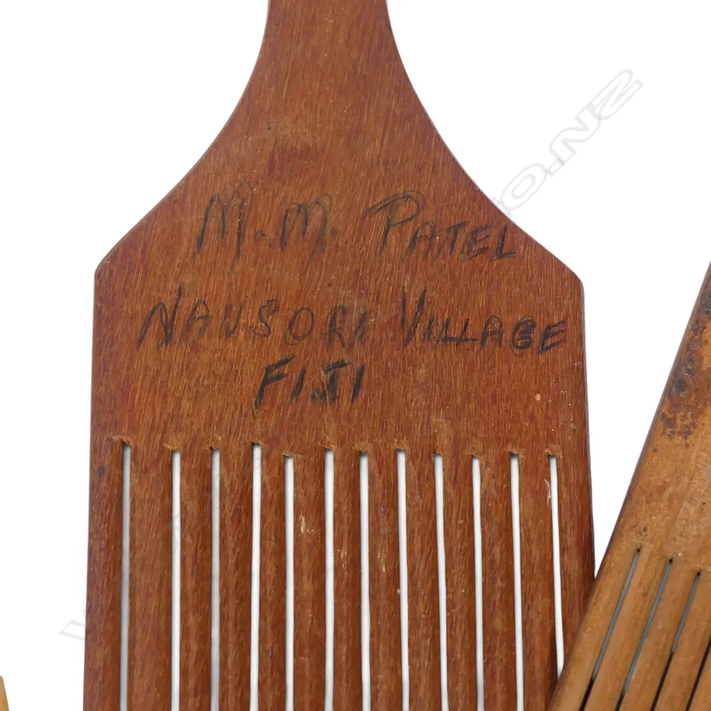 3 X HAND CARVED WOODEN  HAIR COMBS. TALLEST 300MM Image 1++
