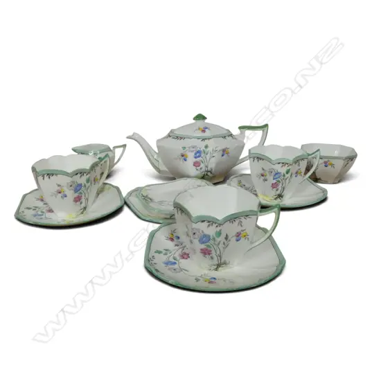 SHELLEY CHINA 3PC TEASET CSP 2C/SS & DISH DECO SPRING FLOWER PAT