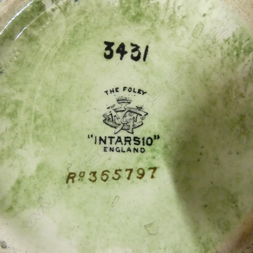 5PCS LOD FOLEY CHINA INTARSIO PAT 2 JARDINEERS DIA190MM LARGEST 2 VASES & BOWL Image 1++