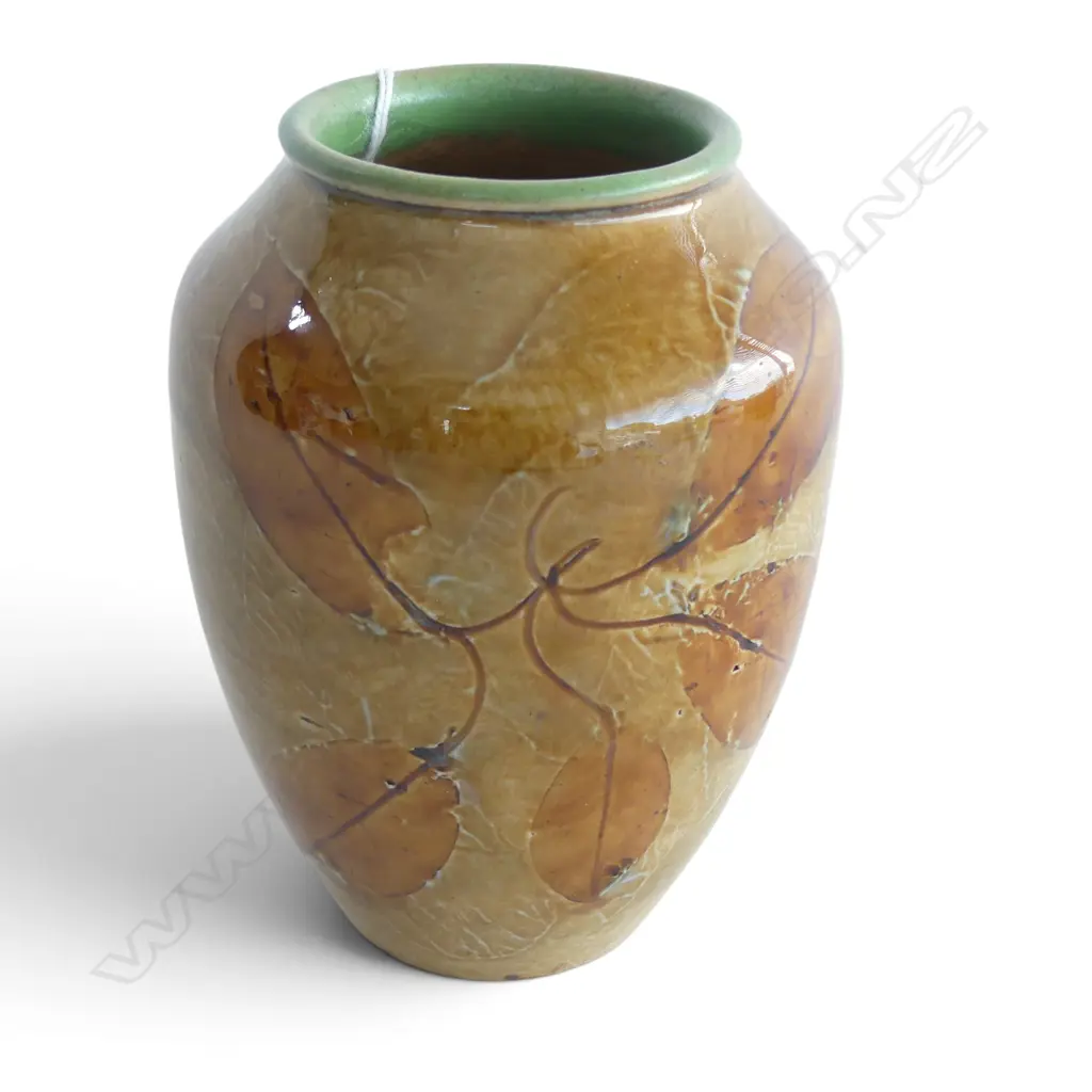 ROYAL DOULTON STONEWARE 'LEAF' VASE H.135mm Image 1++