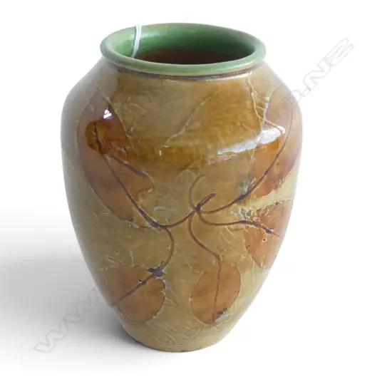 ROYAL DOULTON STONEWARE 'LEAF' VASE H.135mm