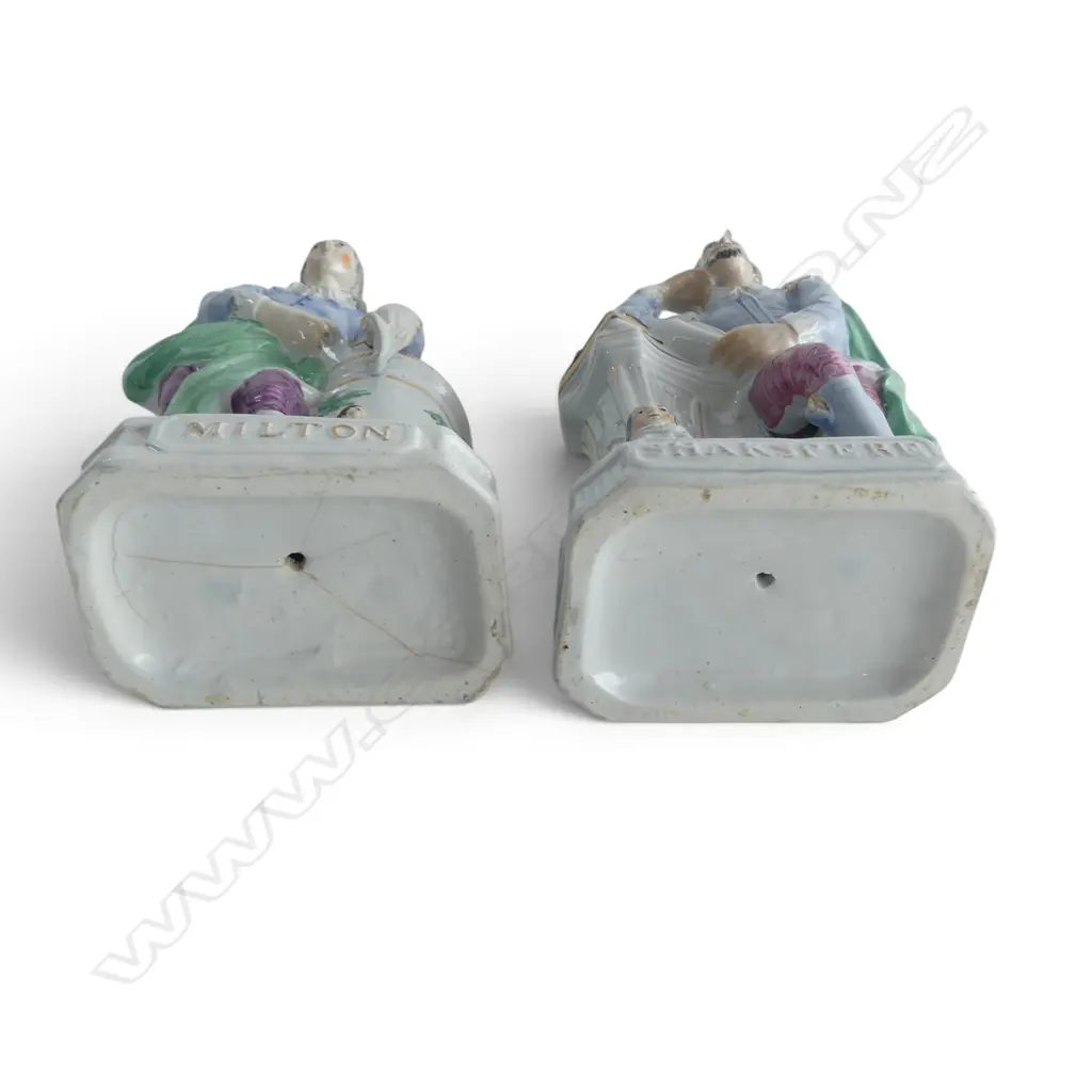 2 STAFFORDSHIRE FLATBACKS 'MILTON' & 'SHAKESPERE' H.270mm Image 1++