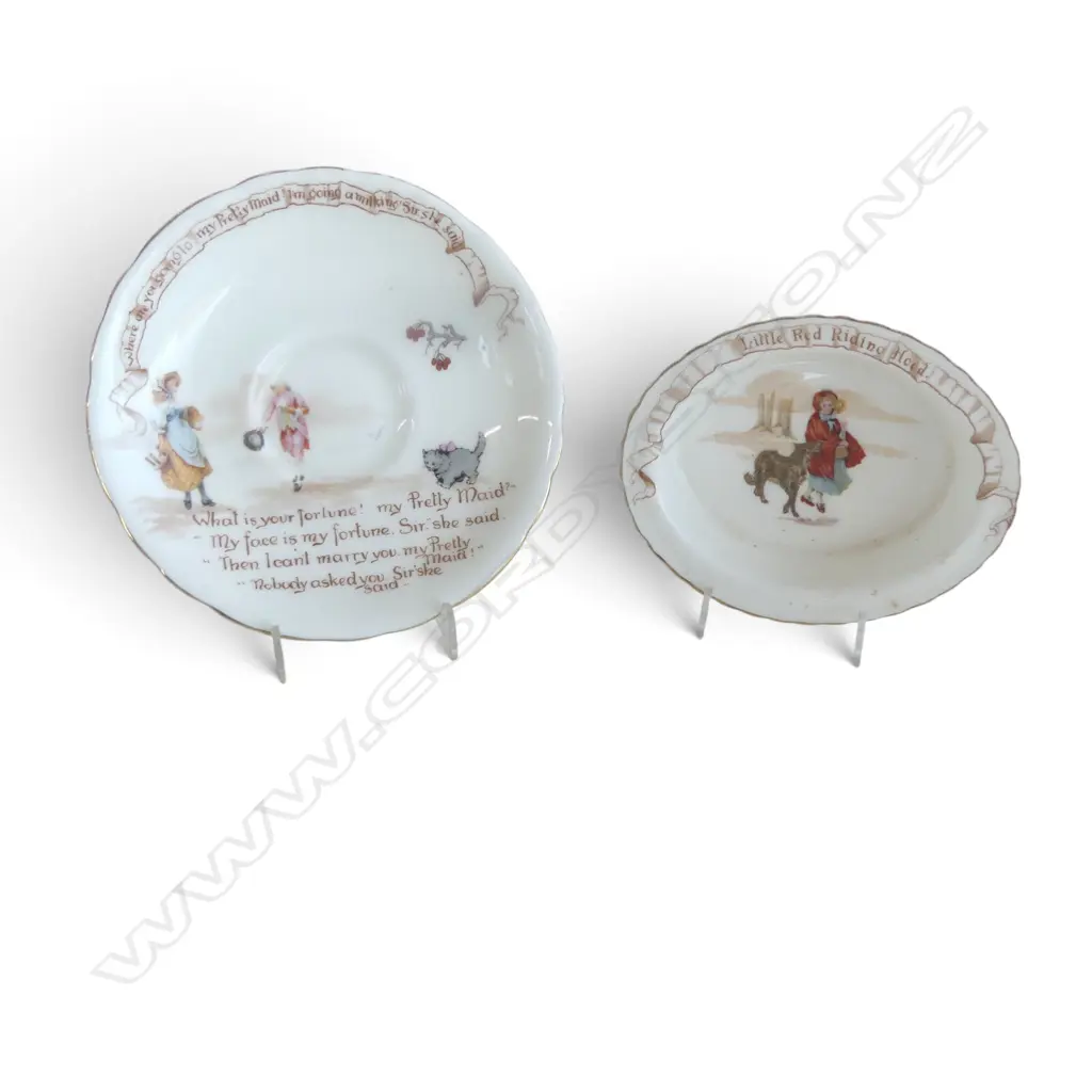 ROYAL DOULTON NURSERY RHYME SML DISH & SAUCER (1903-1936) Image 1++