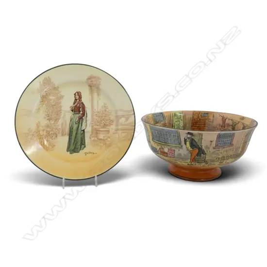 ROYAL DOULTON DICKENSWARE BOWL 190mm dia & JULIET PLATE