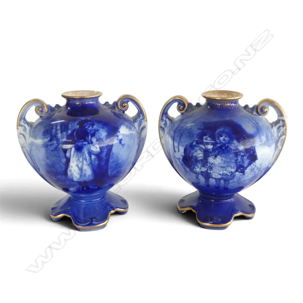 PR ROYAL DOULTON BLUE CHILDREN VASES, H.1210mm Image 1++