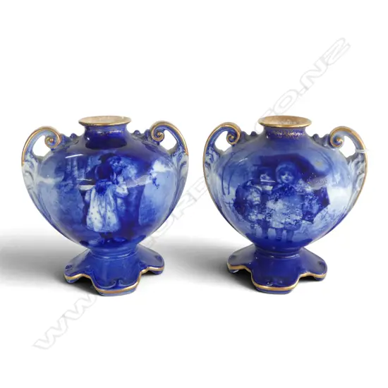 PR ROYAL DOULTON BLUE CHILDREN VASES, H.1210mm