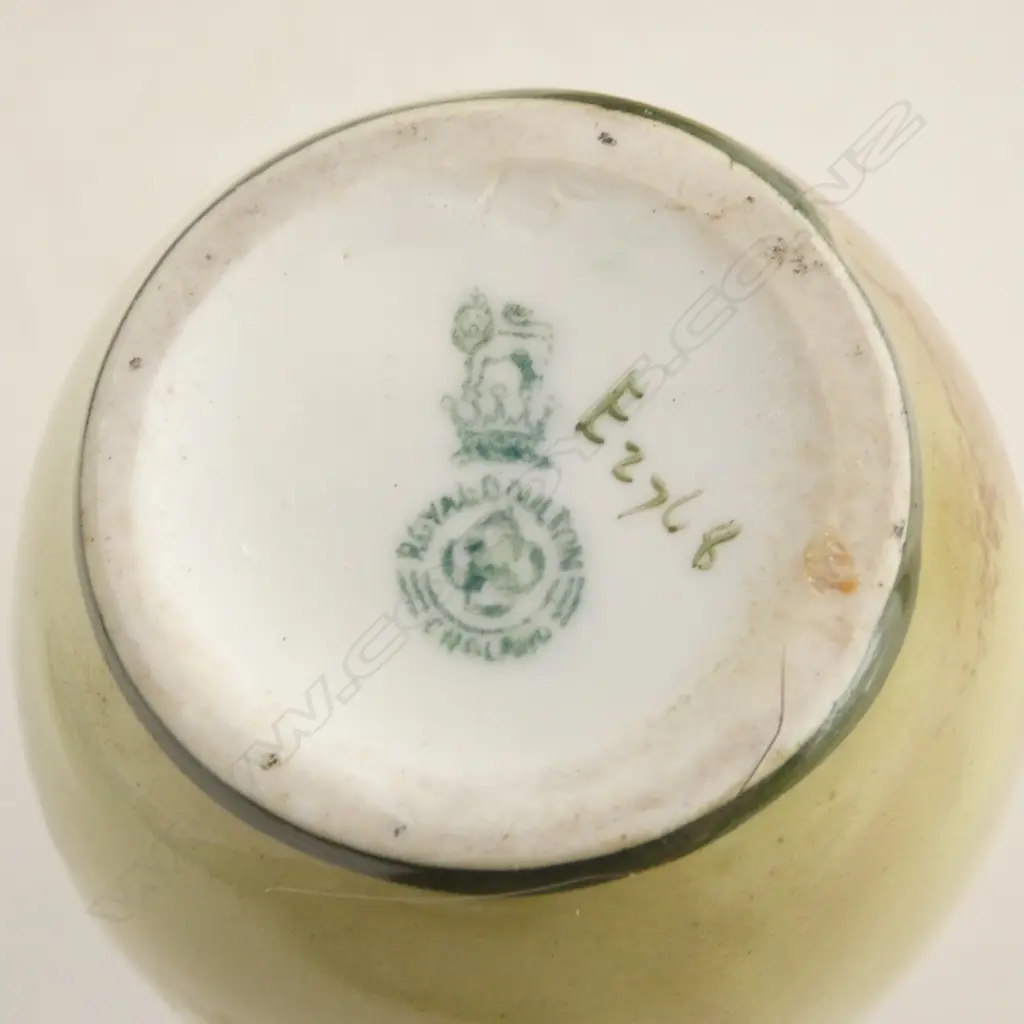 SILVER RIMMED ROYAL DOULTON COACHING DAYS VASE, H.150mm & ANOTHER VASE, H.70mm  RARE WINTER COLOURS Image 1++