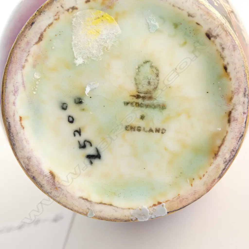 RARE WEDGWOOD FAIRYLAND BUD VASE in the Firbolgs' pattern c1920, Wedgwood stamp & hand applied no.Z5200 to base Image 1++