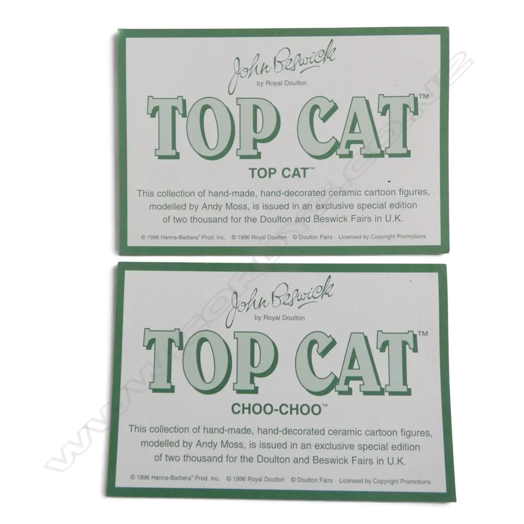 9 JOHN BESWICK by ROYAL DOULTON TOP CAT CARTOON FIGURES, modelled by Andy Moss, H.85mm-175mm. Each from a Ltd Ed 2000 Image 1++