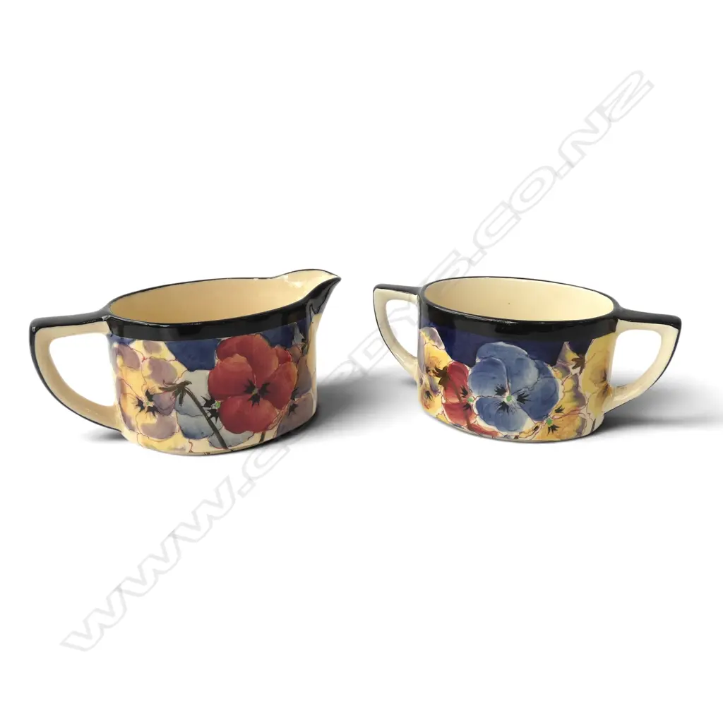 VINTAGE ROYAL DOULTON 'PANSY' SUGAR & CREAM Image 1++
