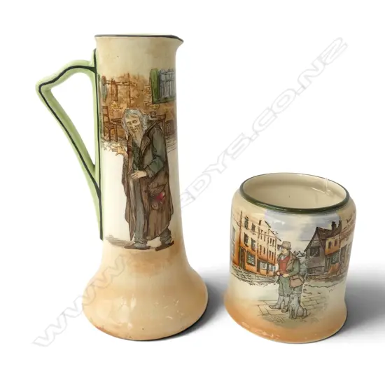 2 ROYAL DOULTON DICKEN'S WARE VASES, H.220/110mm