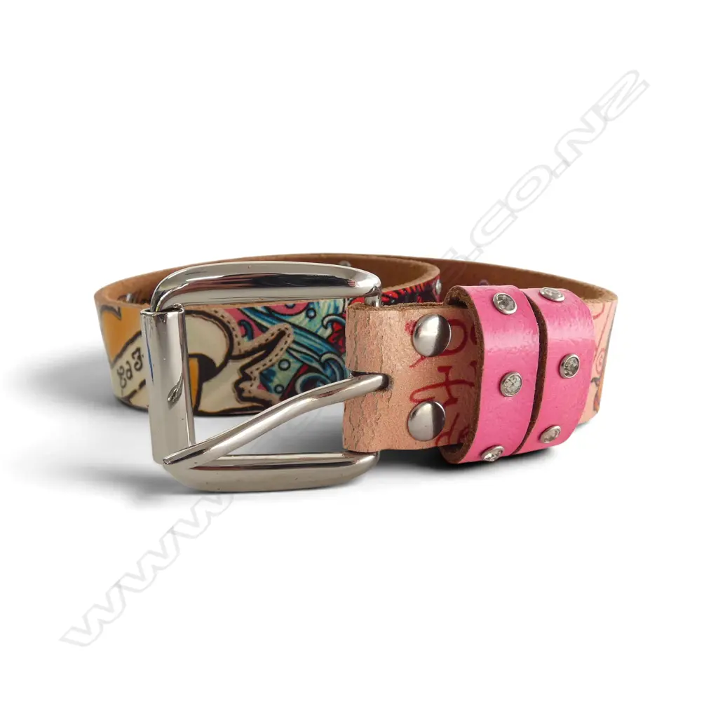 ED HARDY LEATHER BELT SZ XS, NEW Image 1++