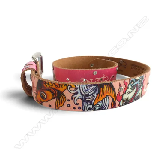 ED HARDY LEATHER BELT SZ XS, NEW