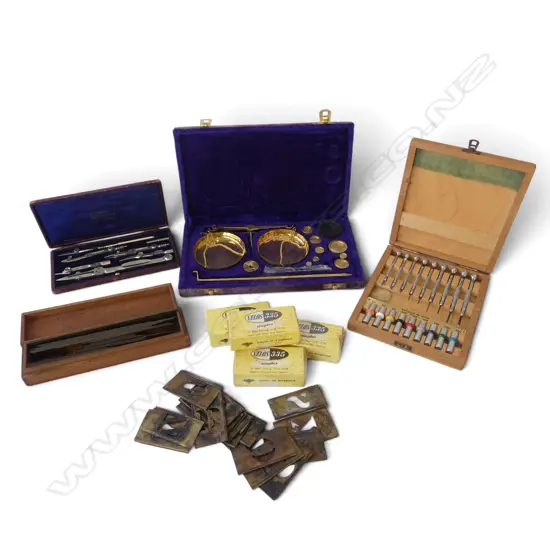 CASED SCALES, DRAWING SET ETC