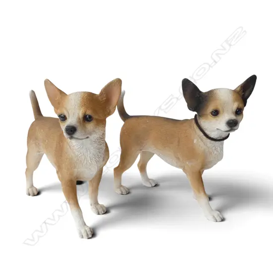 2 CHIHUAHUA DOG FIGURES