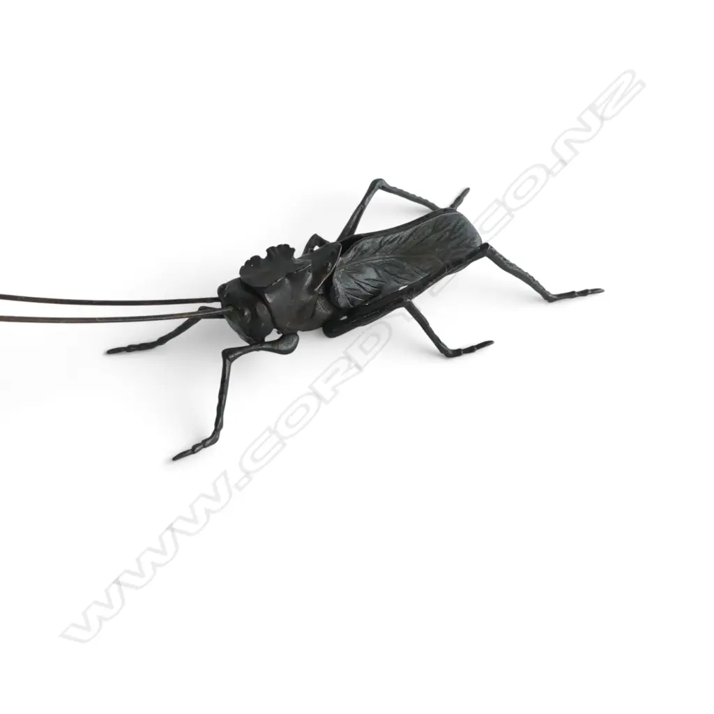 JAPANESE BRONZE ARTICULATED CRICKET L.150mm Image 1++