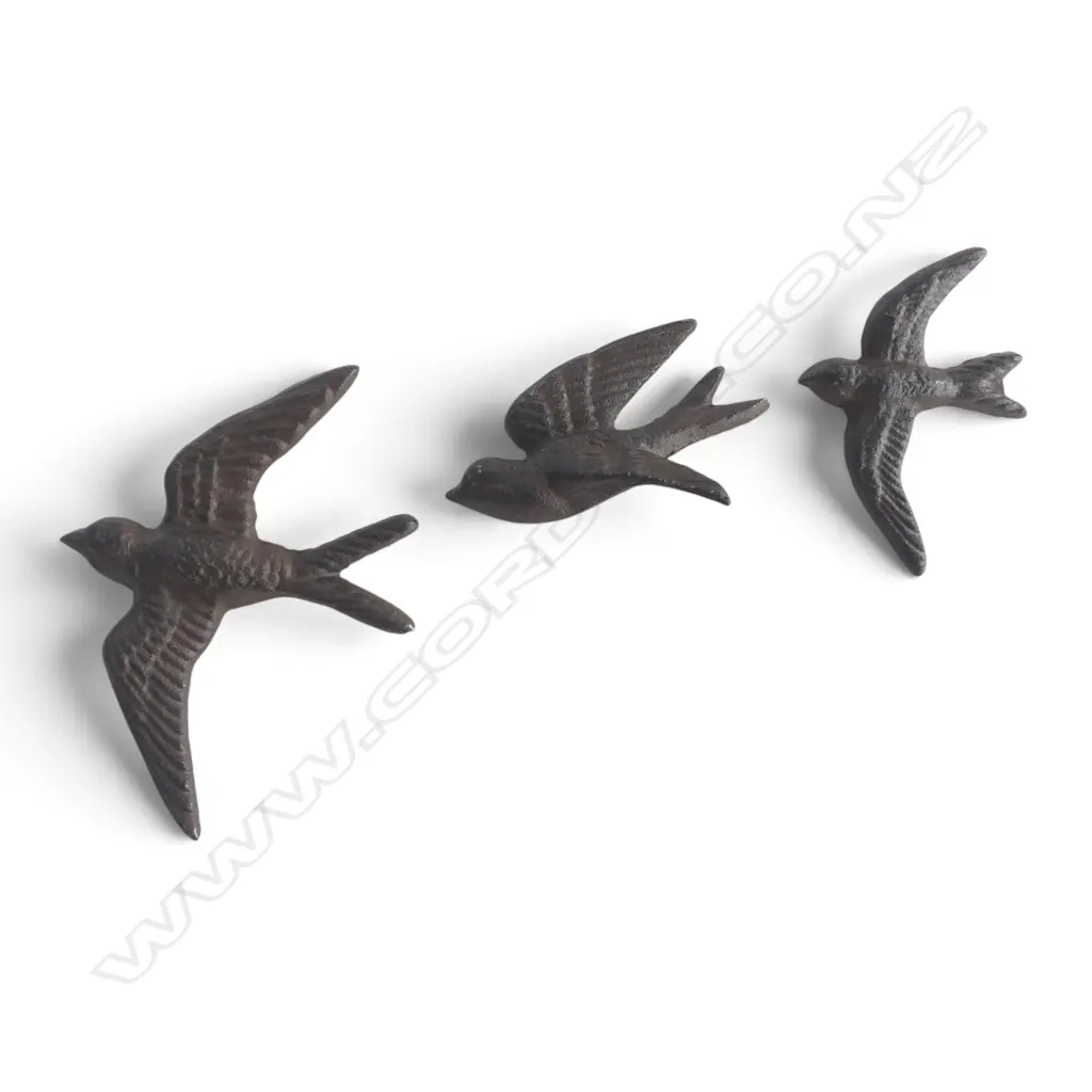 3 CAST IRON SWALLOW BIRDS 160x120mm Image 1++