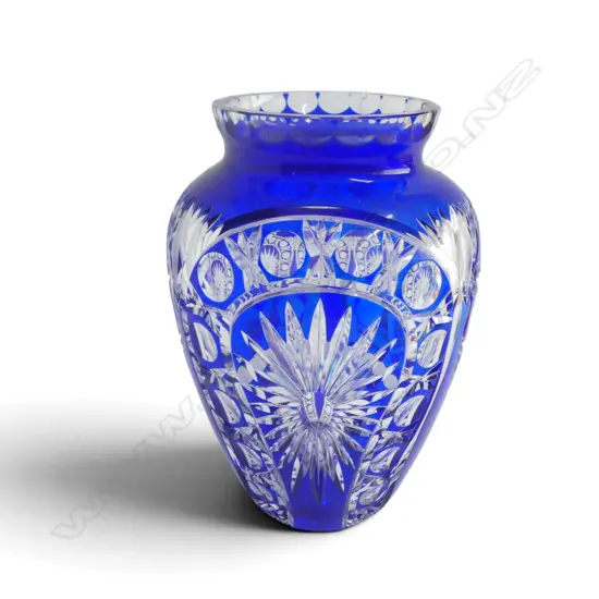 BLUE CRYSTAL VASE H.275mm
