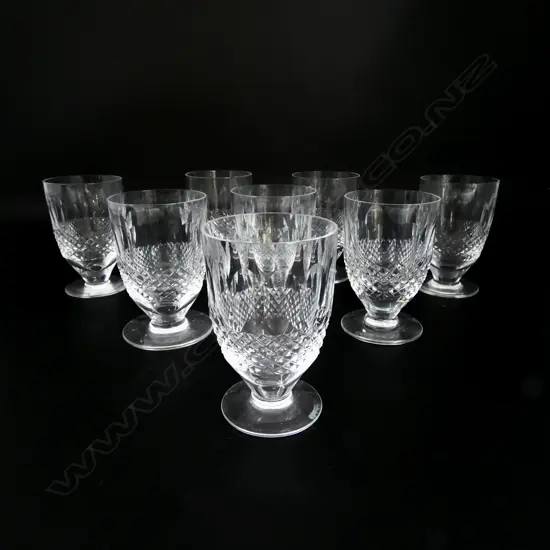 # Waterford crystal set of eight Colleen small wine glasses  H.100mm.