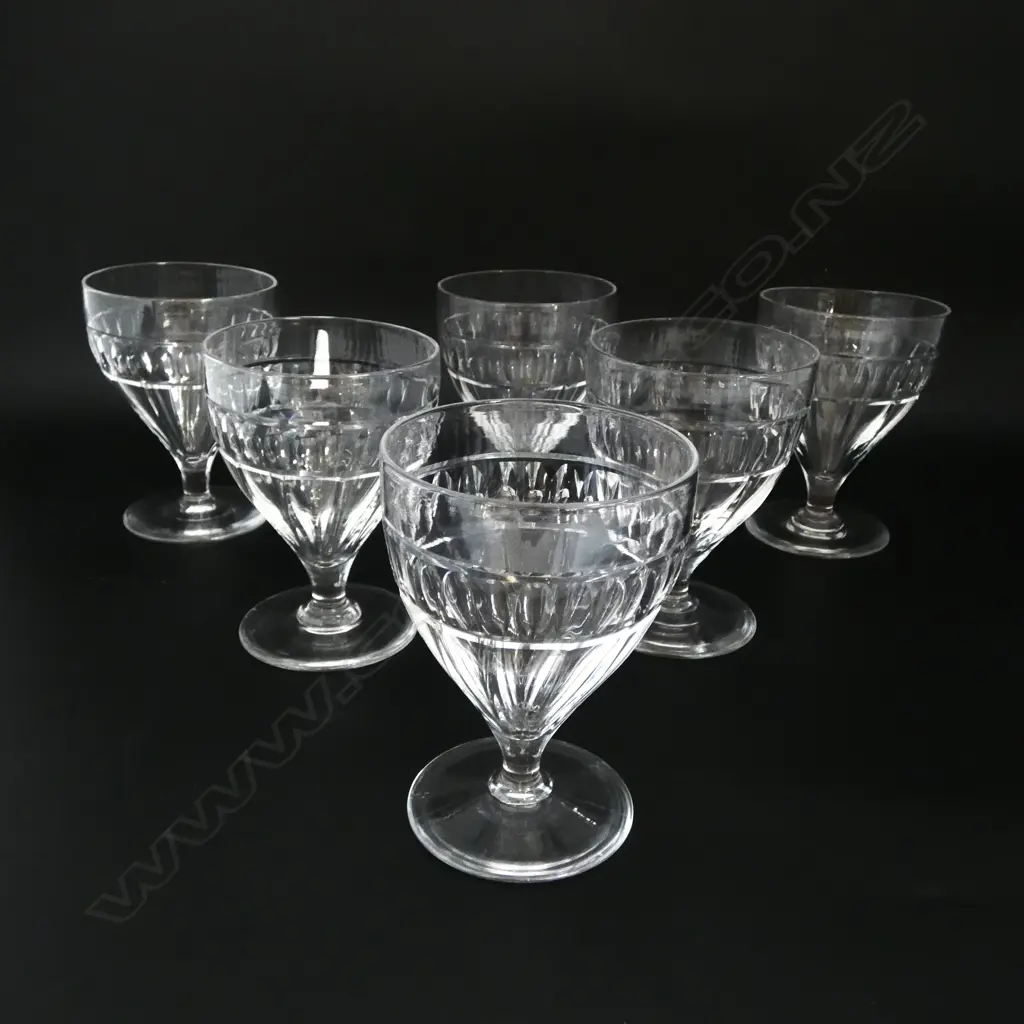6 GEORGIAN STYLE GLASS RUMMERS H.125mm Image 1++
