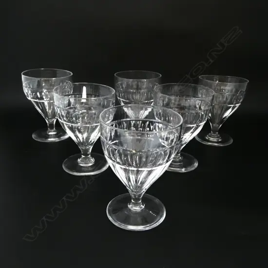 6 GEORGIAN STYLE GLASS RUMMERS H.125mm