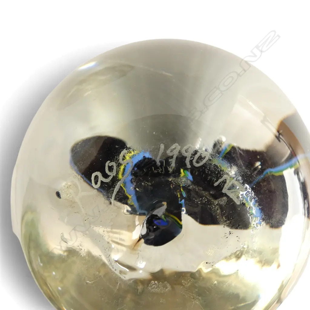 PETER RAOS ART GLASS PAPERWEIGHT signed & dated 1990 H.120mm Image 1++